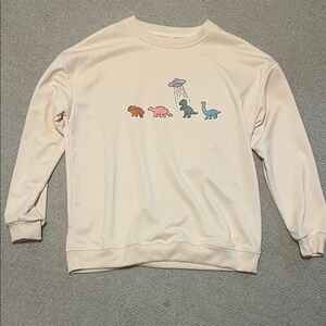 Cream Dinosaur Graphic Sweatshirt